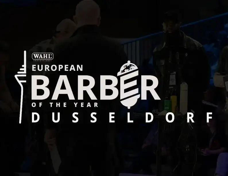 Banner promocional del concurso de Whal European Barber of the year en Düsseldorf