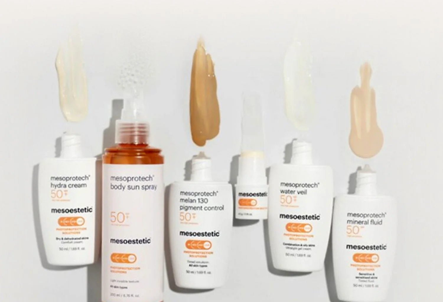 Productos mesoestetic mesoprotech SPF 50 para fotoprotección tras tratamientos estéticos