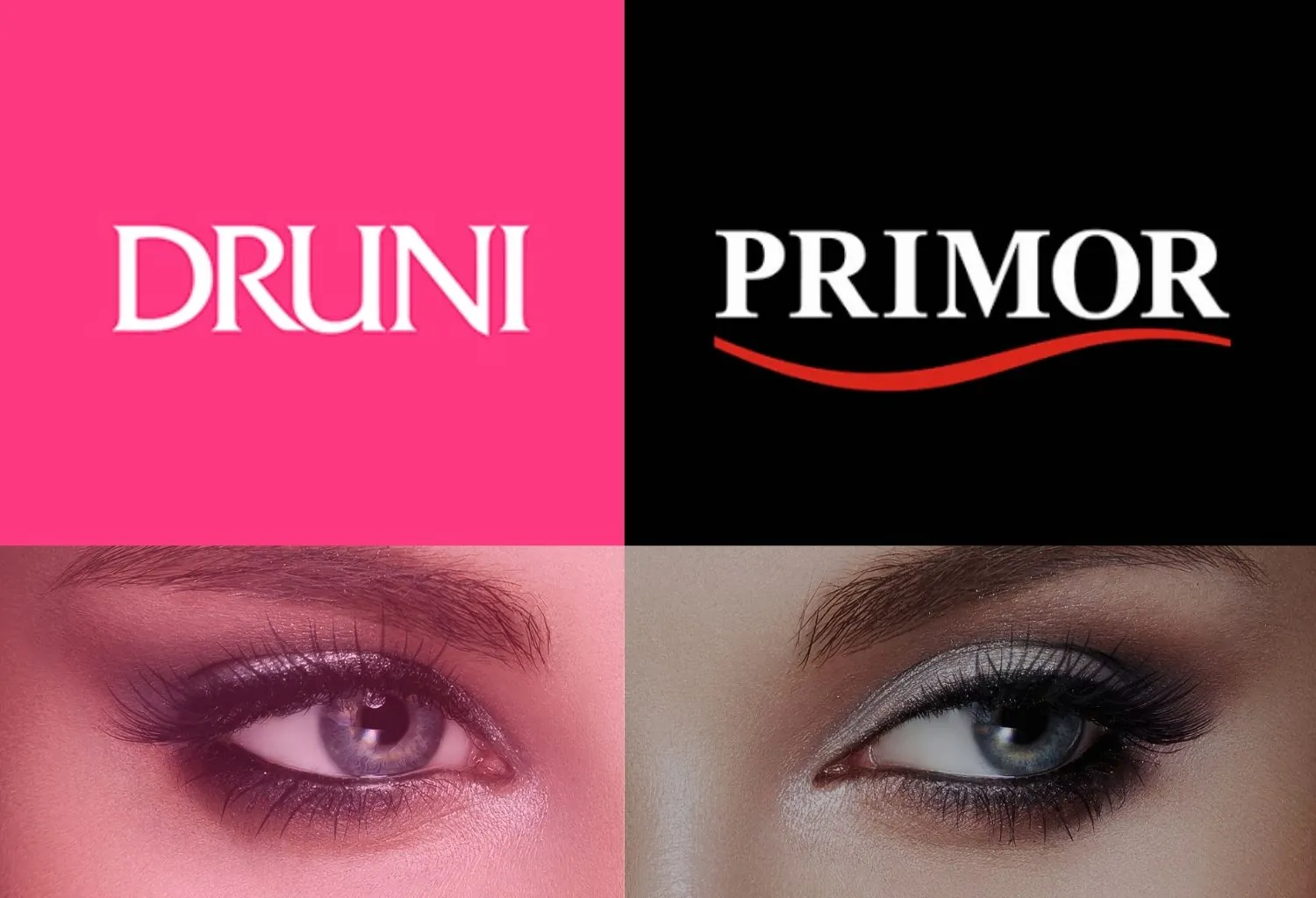 Comparativa entre Druni y Primor con imagen de maquillaje de ojos para análisis de precios y productos