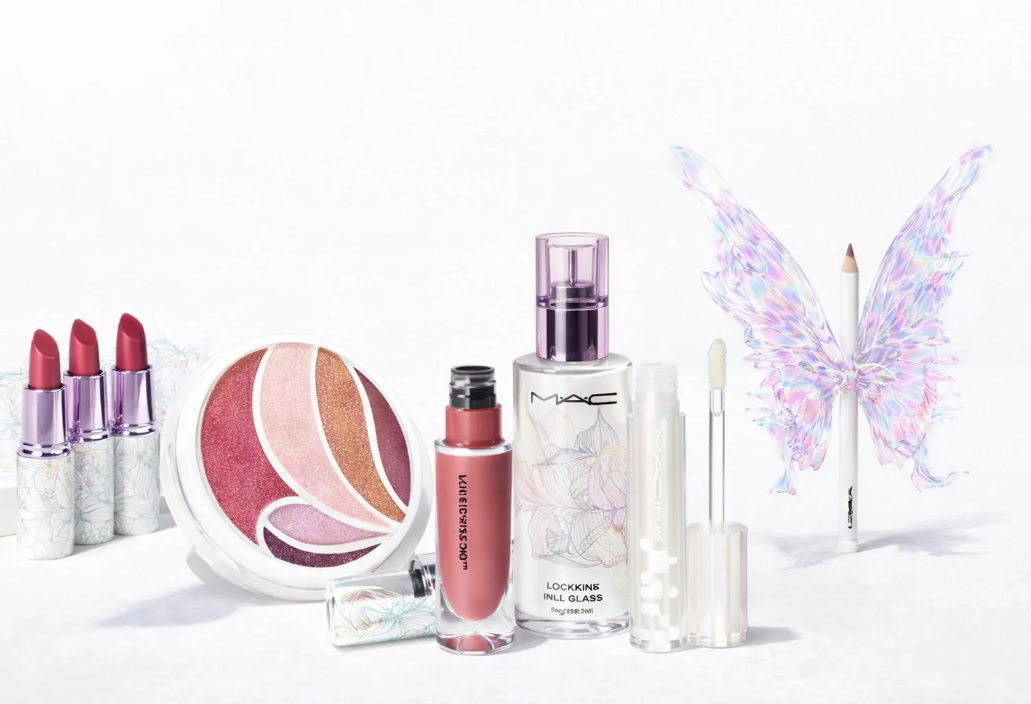 Colección M·A·C Metamorphosis con paleta de maquillaje, labiales y productos glow en tonos pastel