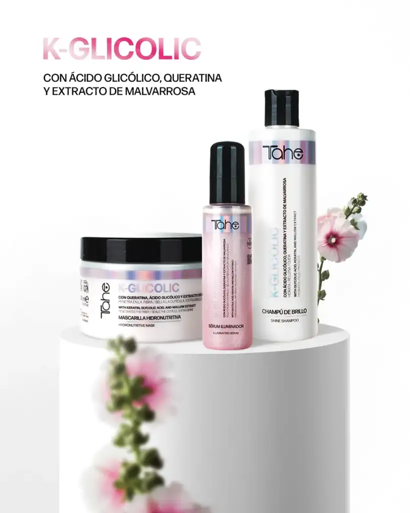 Productos Tahe K-Glicolic con ácido glicólico y queratina para alisar e iluminar el cabello