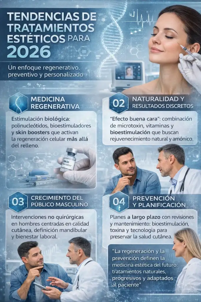 Tendencias en tratamientos estéticos para 2026 con enfoque regenerativo, natural y preventivo