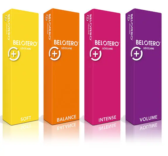 Productos Belotero Lidocaine para tratamientos de relleno facial y medicina estética