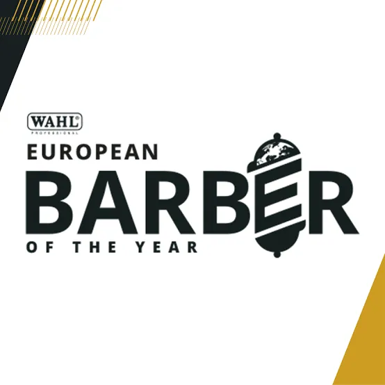Logotipo oficial European Barber of the Year patrocinado por Wahl Professional.