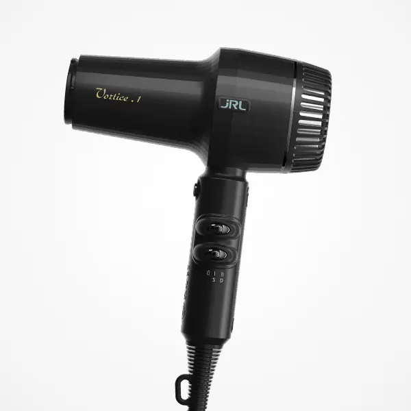 Secador profesional JRL Vortice 1 en color negro para barbería y peluquería