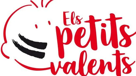 Logotipo de Els Petits Valents con diseño infantil en rojo y negro sobre fondo blanco.