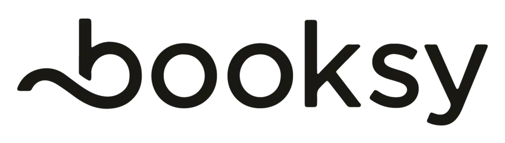 Logo de Booksy, plataforma digital de reservas online para salones de belleza y barberías.