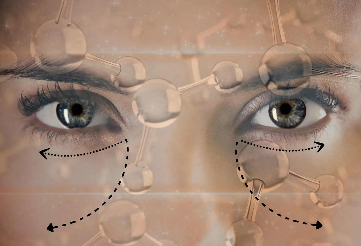 Primer plano de ojos femeninos representando tratamientos estéticos y rejuvenecimiento del contorno ocular
