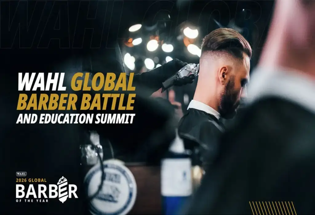 Barbero realizando un degradado durante el evento Wahl Global Barber Battle and Education Summit.