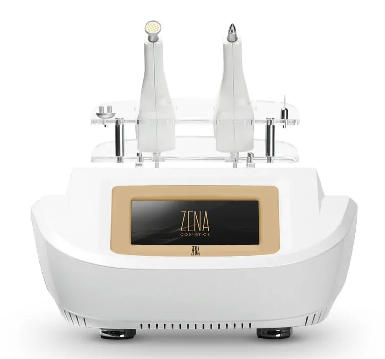 Equipo profesional de plasma frío Zena Cosmetics con dos aplicadores para tratamientos faciales de estética avanzada.