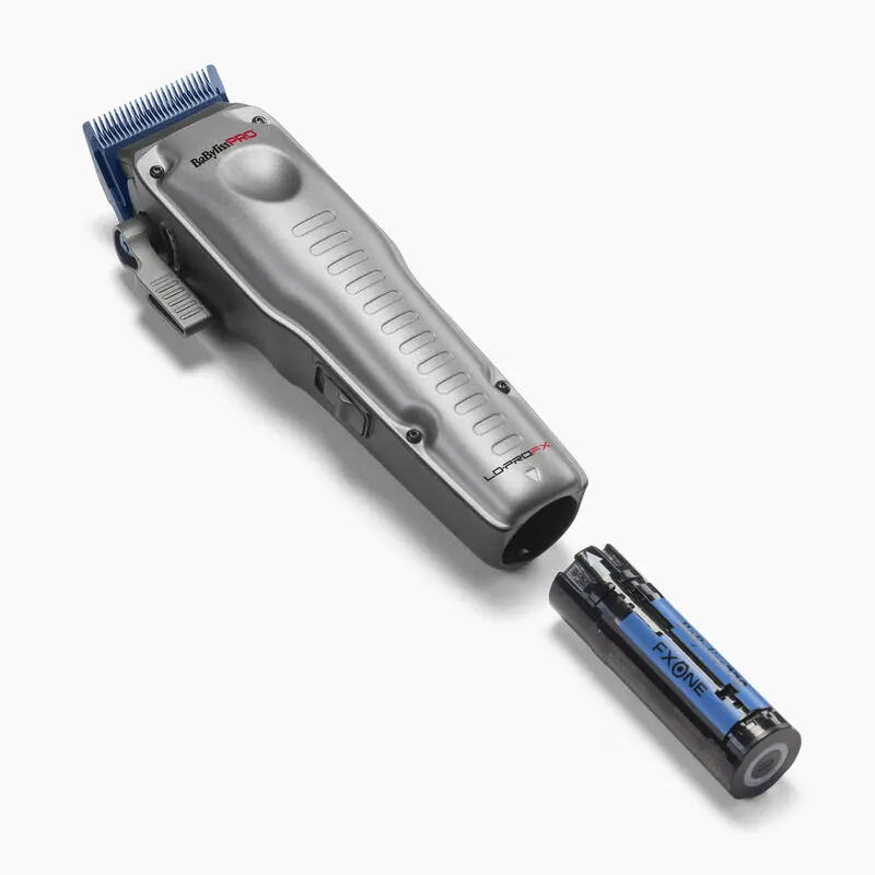 BaBylissPRO FXONE Lo-ProFX Clipper con batería intercambiable Máquina BaBylissPRO FXONE Lo-ProFX Clipper junto a su batería intercambiable