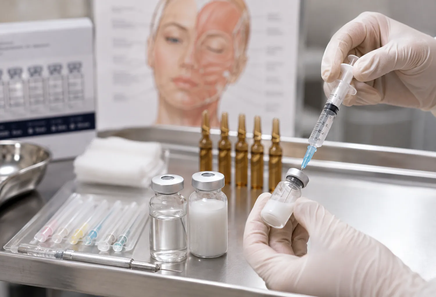 Preparación clínica de un tratamiento inyectable con bioestimuladores de colágeno