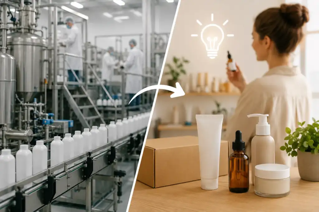 Private label y fabricación de cosmética de marca propia Fabricación industrial de cosméticos para crear productos de marca propia mediante private label