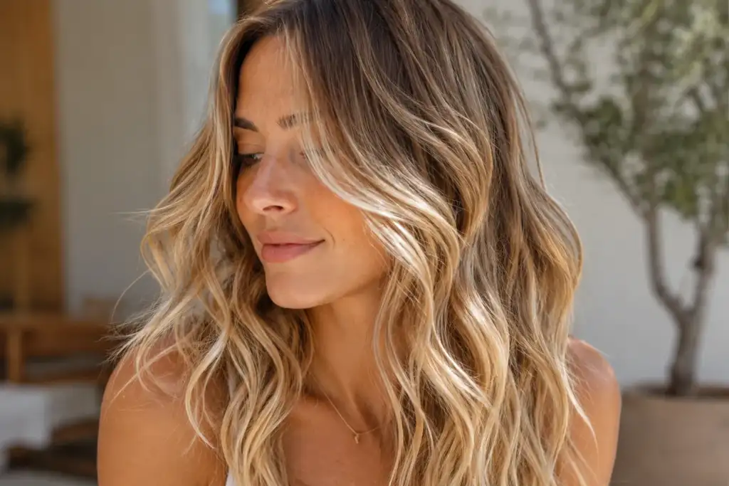 Rubios solares o sunkissed: el efecto besado por el sol Cabello con mechas rubias sunkissed de efecto natural y luminoso