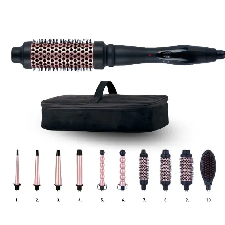 Set de cepillos y herramientas profesionales para el cabello Set de cepillos redondos y accesorios de styling para secar, alisar y moldear el cabello