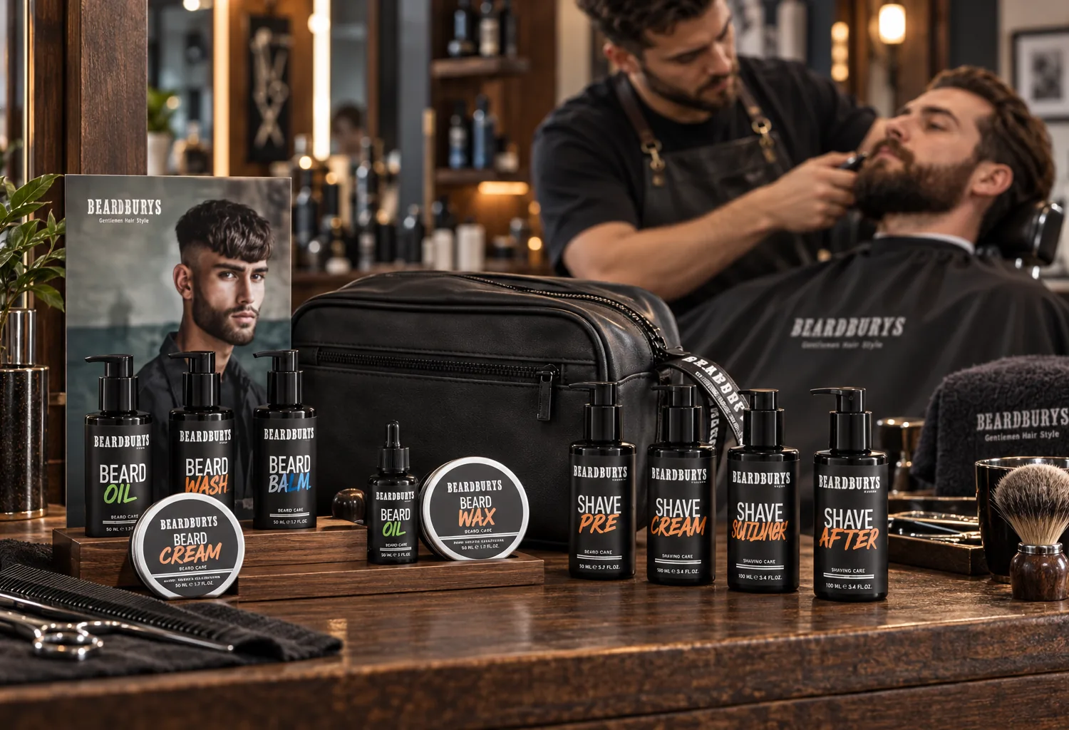 Productos Beardburys de Carobels junto a un servicio profesional de arreglo de barba