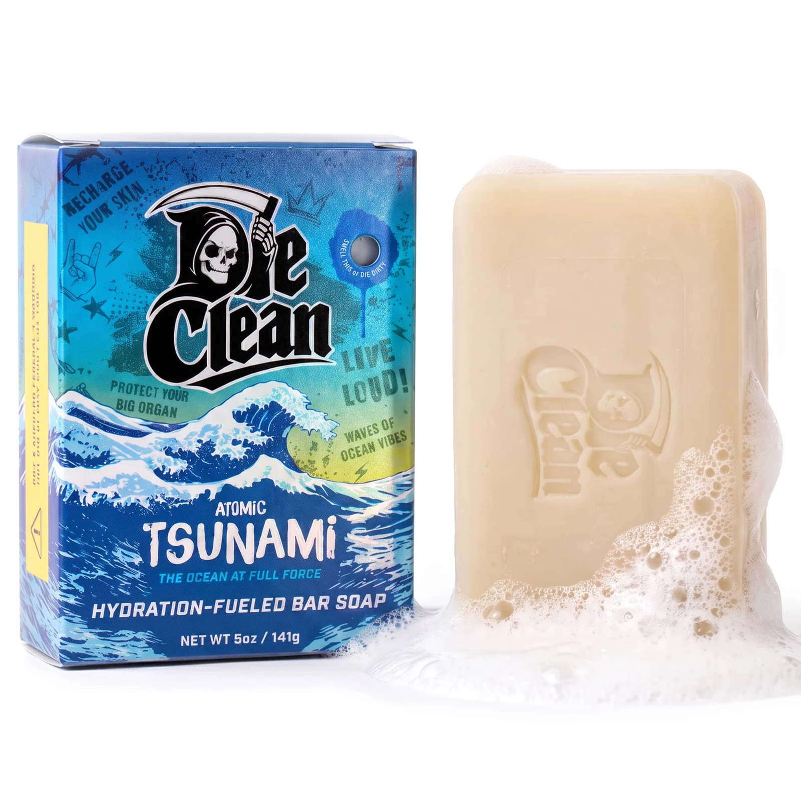 Jabón Atomic Tsunami con su caja de Die Clean