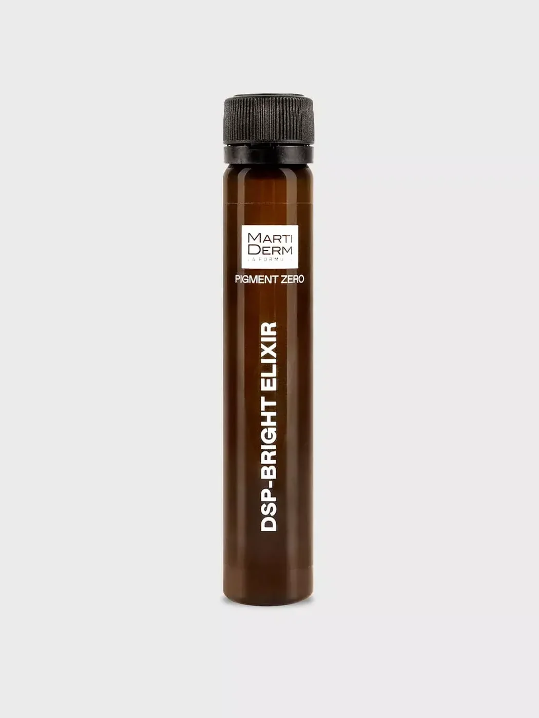 Vial de DSP-Bright Elixir de MartiDerm sobre fondo claro