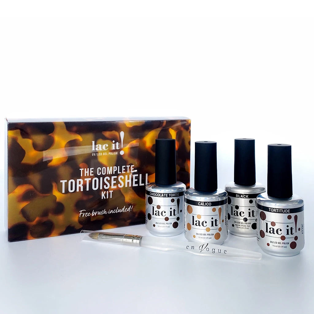 Kit lac it! de En Vogue con cuatro geles, caja y pincel