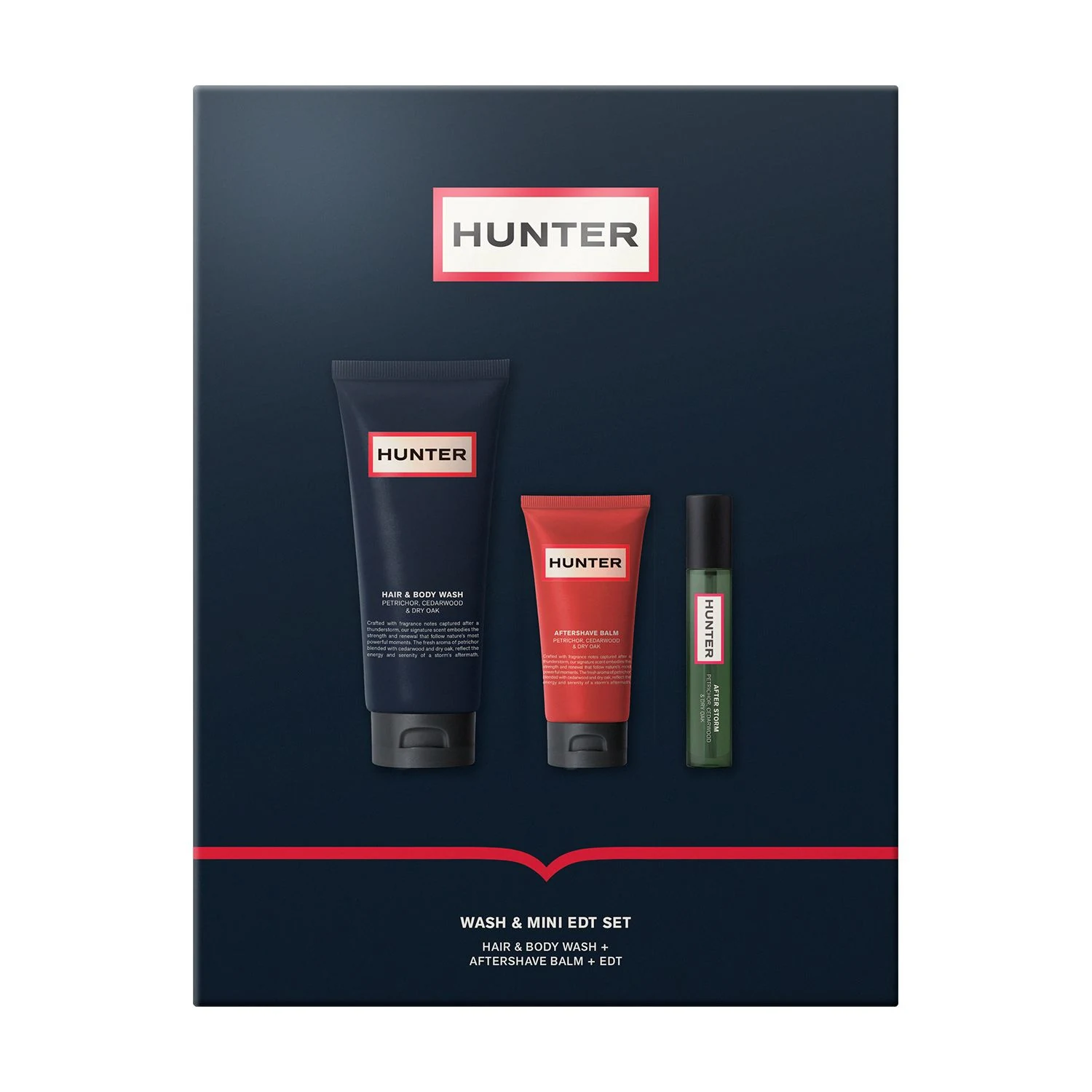 Conjunto Hunter con limpiador, bálsamo y mini perfume