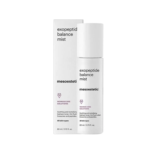 Bruma facial Exopeptide Balance Mist junto a su caja
