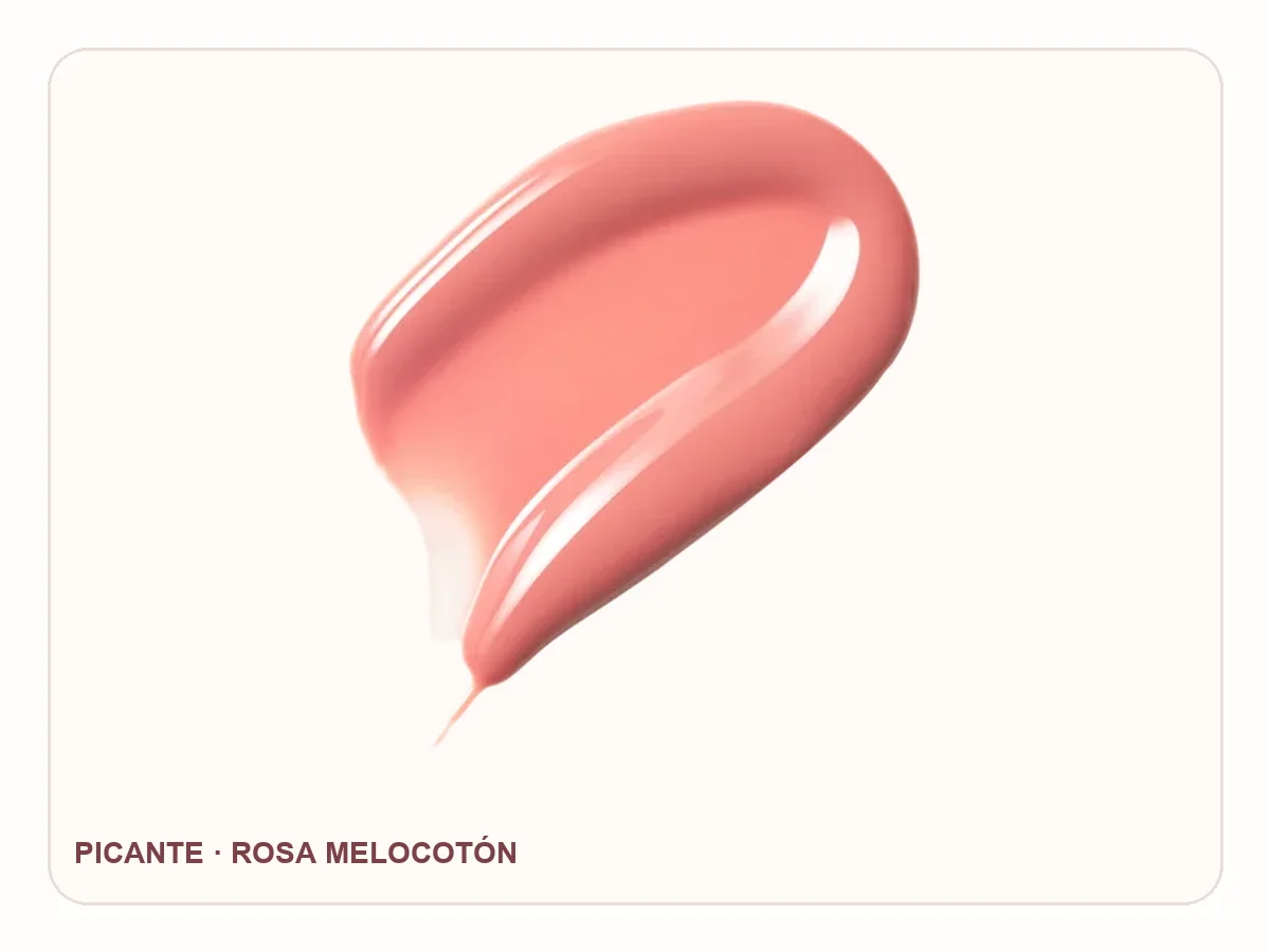 Muestra completa de la textura rosa melocotón de Posh Gloss Picante