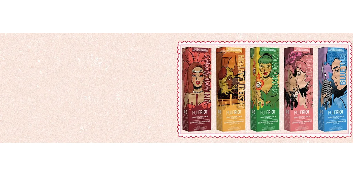 Los cinco envases oficiales de la colección semipermanente Sin City de Pulp Riot