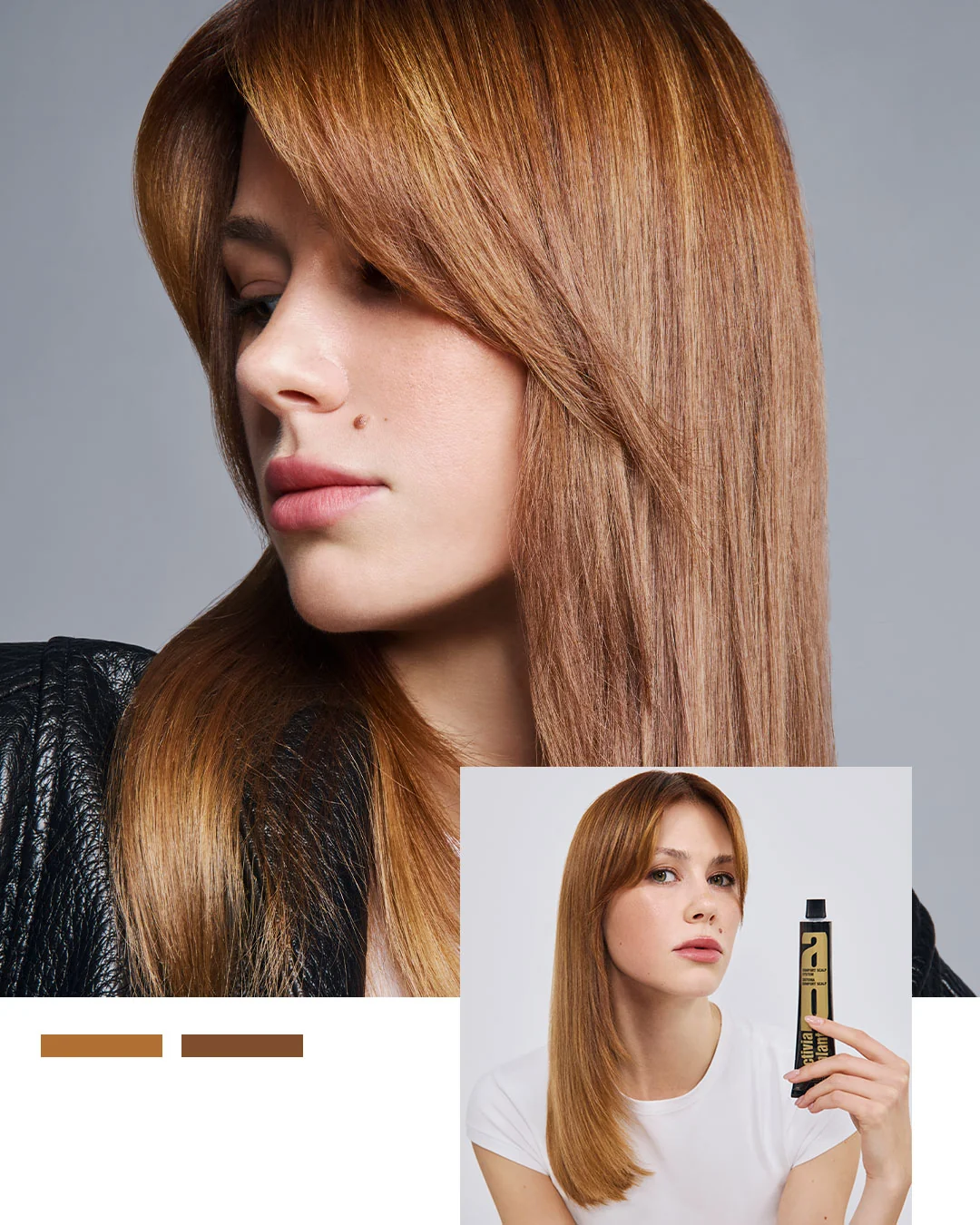 Melena cobriza con flequillo del look Masha de Studio Cast