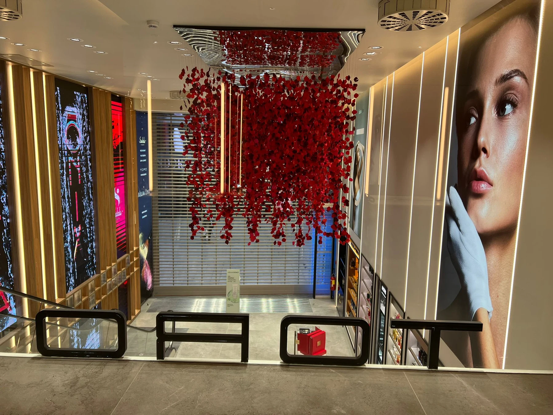 Espacio comercial de Salón Toro en Andorra con escalera y exposición de productos