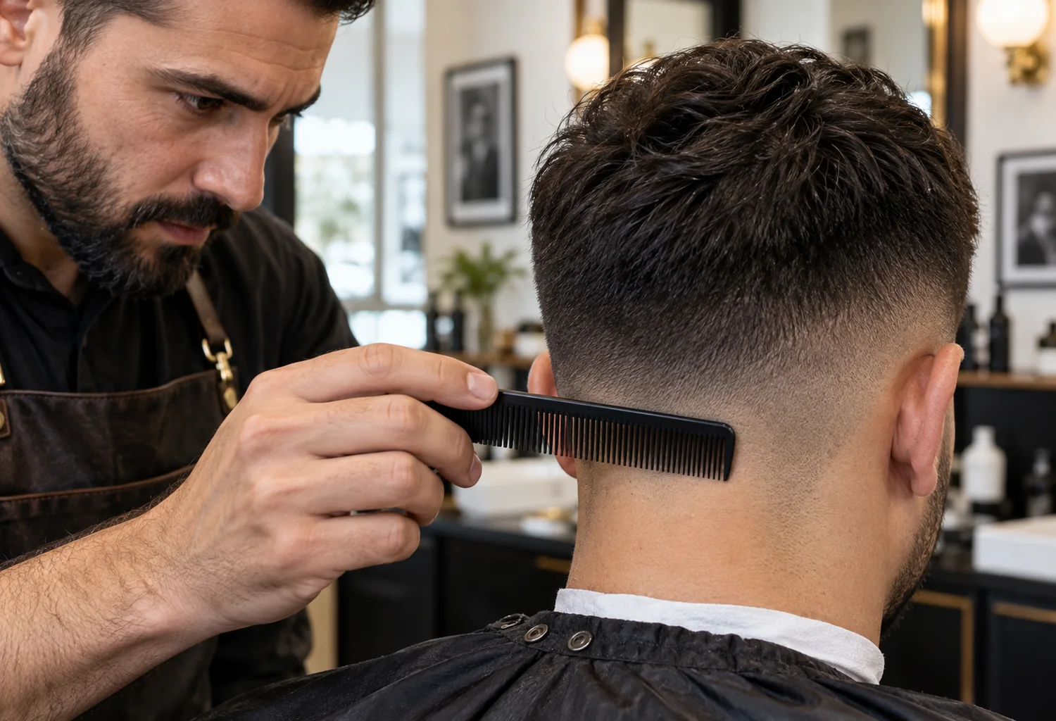 Revisión de un degradado en barbería