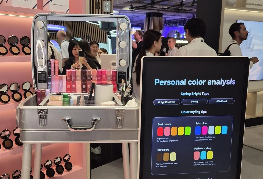 Pantalla de análisis de color en la demostración de Amorepacific