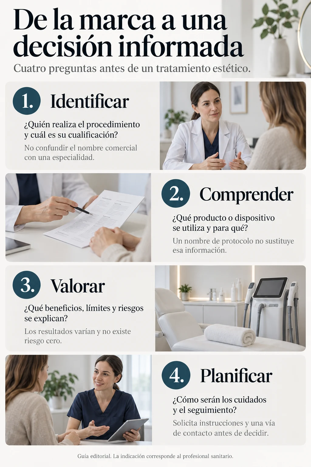 Cuatro preguntas para valorar un tratamiento estético