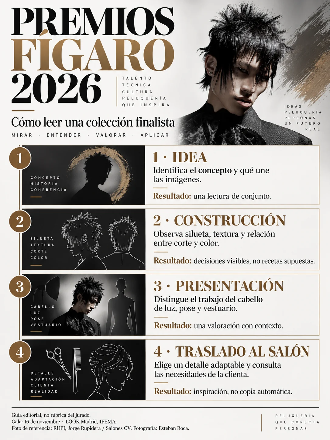 Cuatro pasos para observar idea, construcción, presentación y adaptación al salón