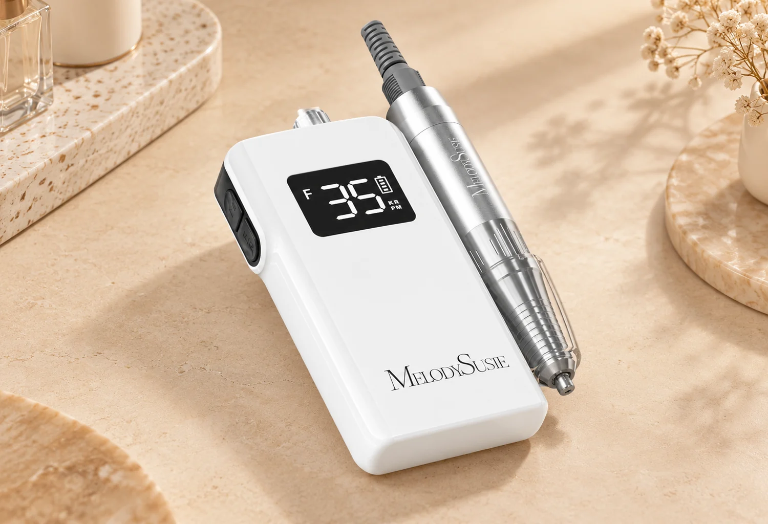 Torno blanco Scamander Plus de MelodySusie con pieza de mano metálica