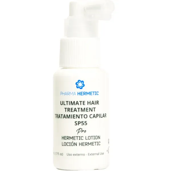 Envase real de la loción capilar de Pharma Hermetic de 50 ml
