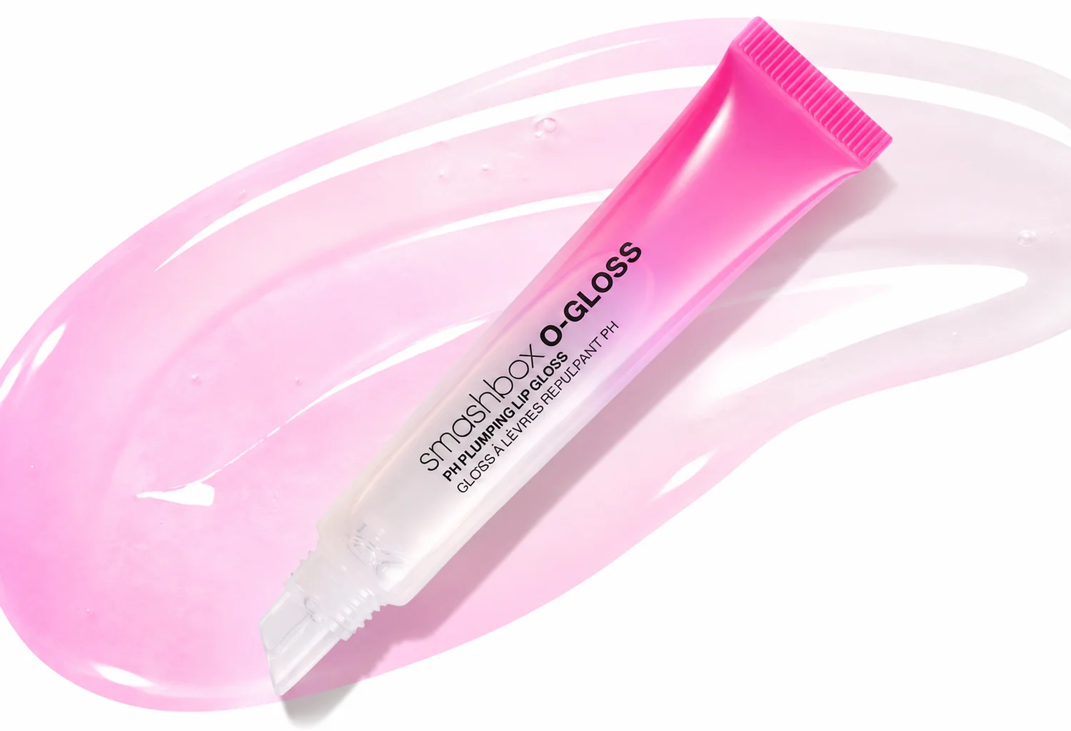 O-Gloss de Smashbox con envase rosa y textura brillante